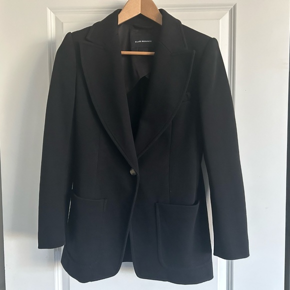 Club Monaco Black Twill Blazer - Picture 3 of 10